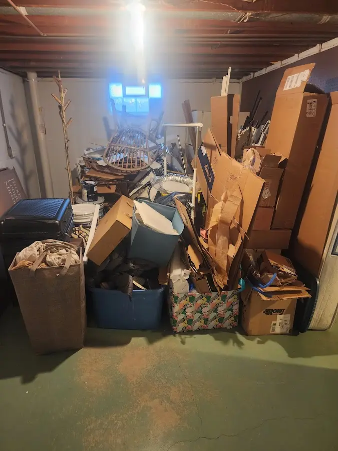 Roll-off dumpster container at job site for 4 Yard Dumpster Rental in Haverhill